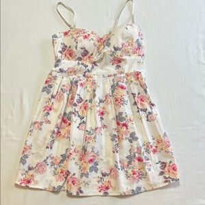 No Boundaries Pink and Gray Floral Sundress